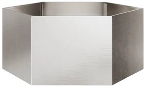 vidaXL Vaso/floreira de jardim hexagonal 104x90x45 cm aço inoxidável