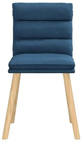Cadeiras de jantar 6 pcs tecido azul