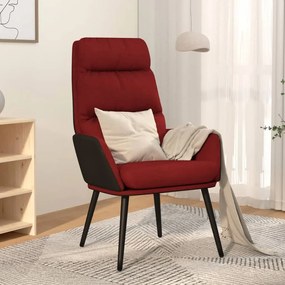 341127 vidaXL Cadeira de descanso tecido vermelho tinto