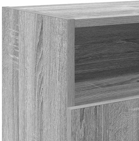 Móvel de TV com luzes LED 120x30x50 cm sonoma cinzento