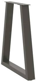 Pés para mesa de jantar em formato de V, 2 peças, antracite, 60x(72-73