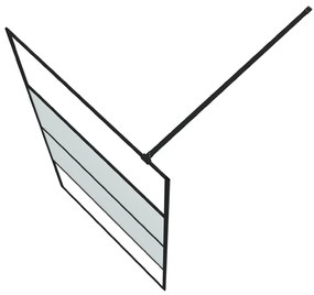 Divisória de chuveiro 100x195 cm vidro semiopaco ESG preto