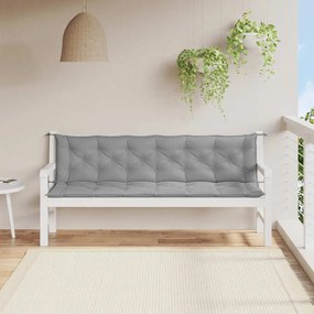 Almofadão banco jardim 200x(50+50)x7cm tecido oxford cinzento
