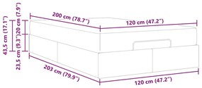 Estrutura de cama com colchão Outros Cinzeto 120 x 200 cm