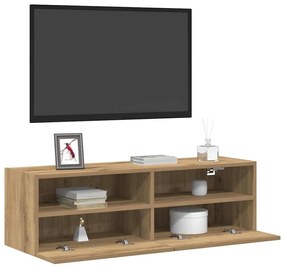 Armário de TV vidaXL em Carvalho Artisan 100x30x30 cm em Madeira Deriv