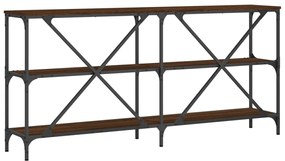 Mesa consola 160x30x75cm deriv. madeira/ferro carvalho castanho