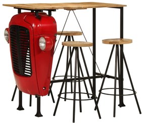 vidaXL 5 pcs conjunto de bar madeira de mangueira maciça