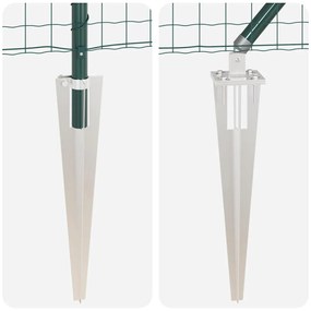 Cerca Euro com 7 postes em espeto 1,5 x 10 m em aço galvanizado verde