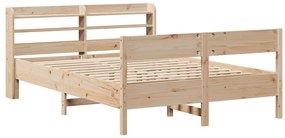 Cama sem colchão 160x200 cm madeira de pinho maciça