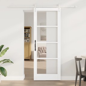 Conjunto de Porta Deslizante vidaXL com Conjunto de Acessórios Branca