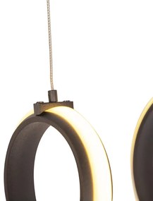 Candeeiro suspenso design preto regulável com LED grande - Twisted Design,Moderno