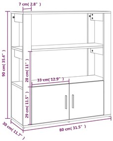 Aparador 80x30x90 cm derivados de madeira cinzento cimento