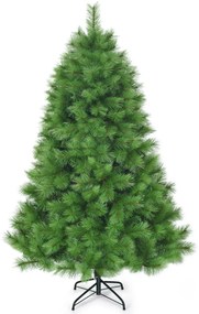 Árvore de natal (não iluminada) com 1,8 m, dobradiças e 586 ramos em PVC verde