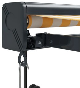 Toldo retrátil 3x2,5 m tecido e alumínio amarelo e branco