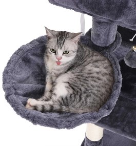 Arranhador para gatos com rampa para arranhar 48 x 48 x 96 cm Cinzento escuro