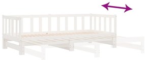 Sofá-cama com gavetão 80x200 cm madeira de pinho maciça branco