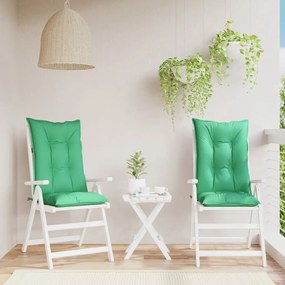 vidaXL Almofadões para cadeiras altas de jardim 2 pcs tecido verde