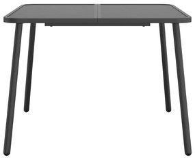 Mesa de jardim 100x100x71 cm aço antracite
