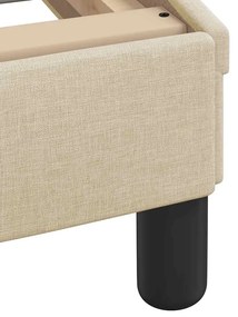 Cama com colchão 140x200 cm tecido cor creme