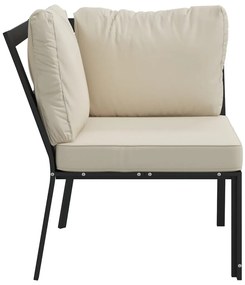 Cadeira de jardim com almofadões cor areia 76x76x79 cm aço