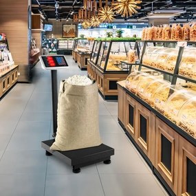 Balança industrial digital computadorizada de 300 kg Balança de plataforma com calculadora de preço Ecrã LED transparente Preta
