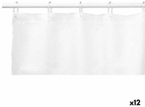 Cortina de Duche Pontos Branco Poliéster 180 x 180 cm (12 Unidades)