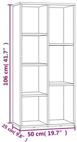 Estante 50x25x106 cm derivados de madeira cinzento cimento