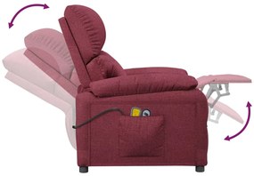 Poltrona de massagens elétrica reclinável tecido vermelho tinto