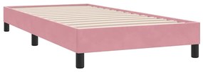 Box Cama de primavera sem Colchão Rosa 100x210 cm Veludo