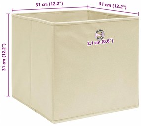 Caixas de arrumação 4 pcs 32x32x32 cm tecido creme