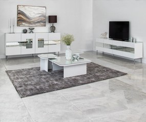 Console Paris – Branco e Prateado – 180 cm x 80 cm x 40 cm