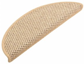 Tapetes escada adesivos aspeto sisal 15pcs 56x17x3cm bege-claro