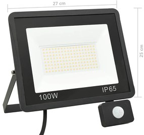 Projetor c/ iluminação LED e sensor 100 W branco frio
