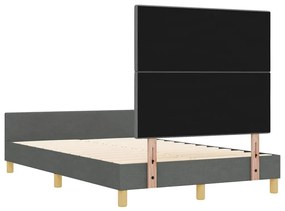 Cama vidaXL Cinza Escuro 120x190 cm Tecido