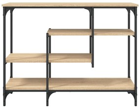 Mesa consola c/ prateleiras 100x35x75 cm carvalho sonoma