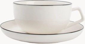 Chávenas de chá com pires em porcelana Studio Base, conjunto de 4