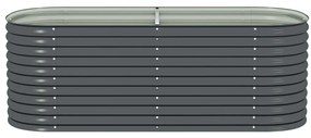 Canteiro elevado de jardim aço galvanizado 240x80x81cm cinzento