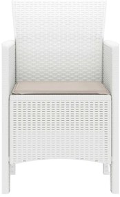 Cadeiras de jardim com almofadas 4 pcs Branco 53 x 49 x 85 cm