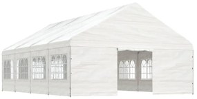 Gazebo com telhado 8,92x5,88x3,75 m polietileno branco
