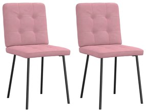 Cadeiras de jantar 2 pcs veludo rosa