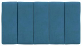 Almofadão de cabeceira 80 cm veludo azul