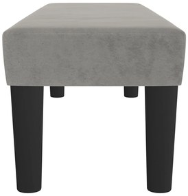 Banco 100x30x30 cm veludo cinzento-claro