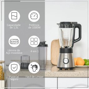 Liquidificador com 4 Programas e 5 Velocidades - 1000W