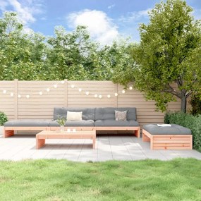5 pcs conj. lounge jardim com almofadões madeira douglas maciça