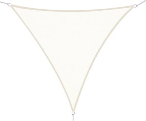 Outsunny Vela de Sombra Triangular 5x5x5 m Toldo Vela de Poliéster com Proteção UV Aneis em Forma de D e Cordas para Jardim Pátio Piscina Creme