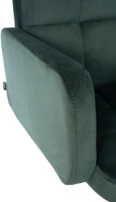 Banco de bar Los Angeles em veludo com estrutura branca 93-113 x 60 x 56 cm Verde