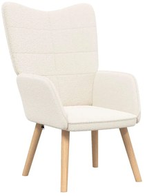 Poltrona Relaxante vidaXL em Tecido Semelhante a Lã Creme