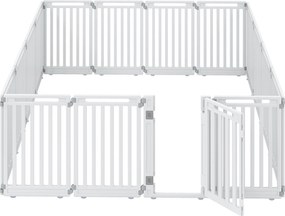 Conjunto de 7 Painéis para Parque para Cães com Porta, 53 x 81 cm, Configuração Flexível, Branco