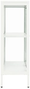 Aparador 75x35x105 cm vidro e aço branco