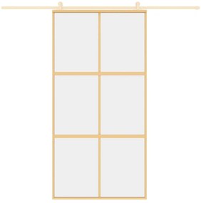 Porta deslizante 102,5x205 cm vidro ESG/alumínio dourado